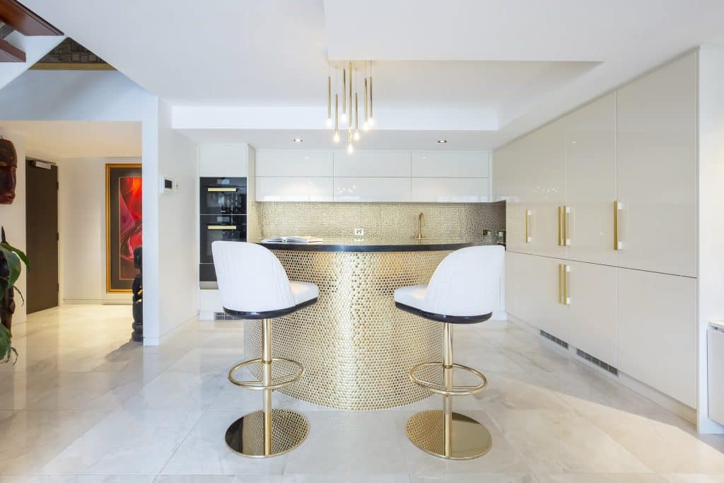 Stunning design in this renovation gold highlights
