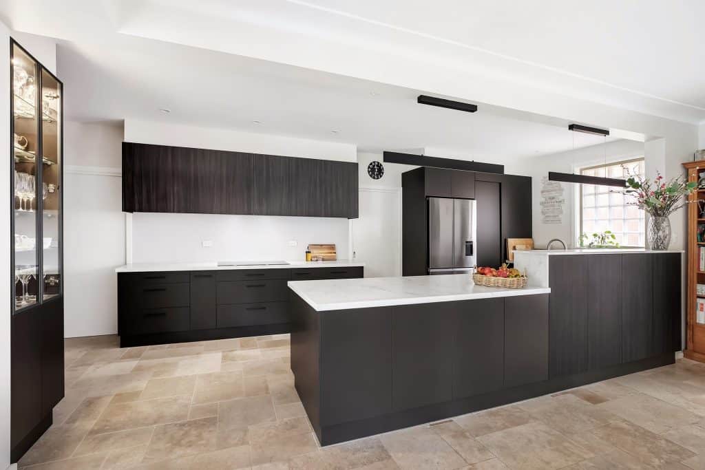 Striking kitchen renovation in black and white