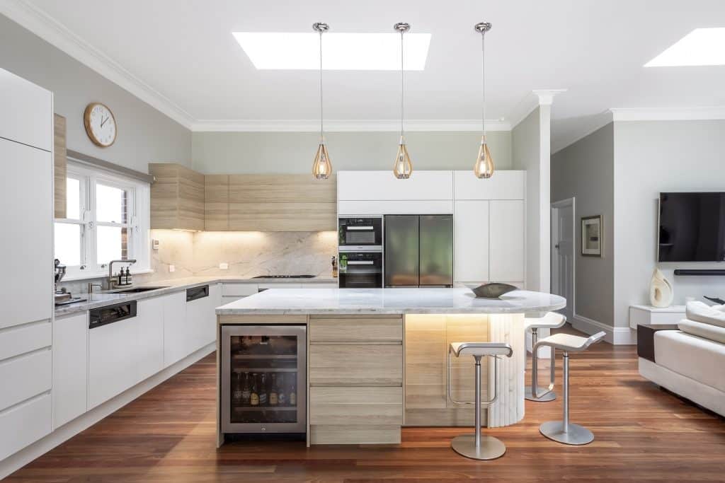 A chic kitchen/living room renovation