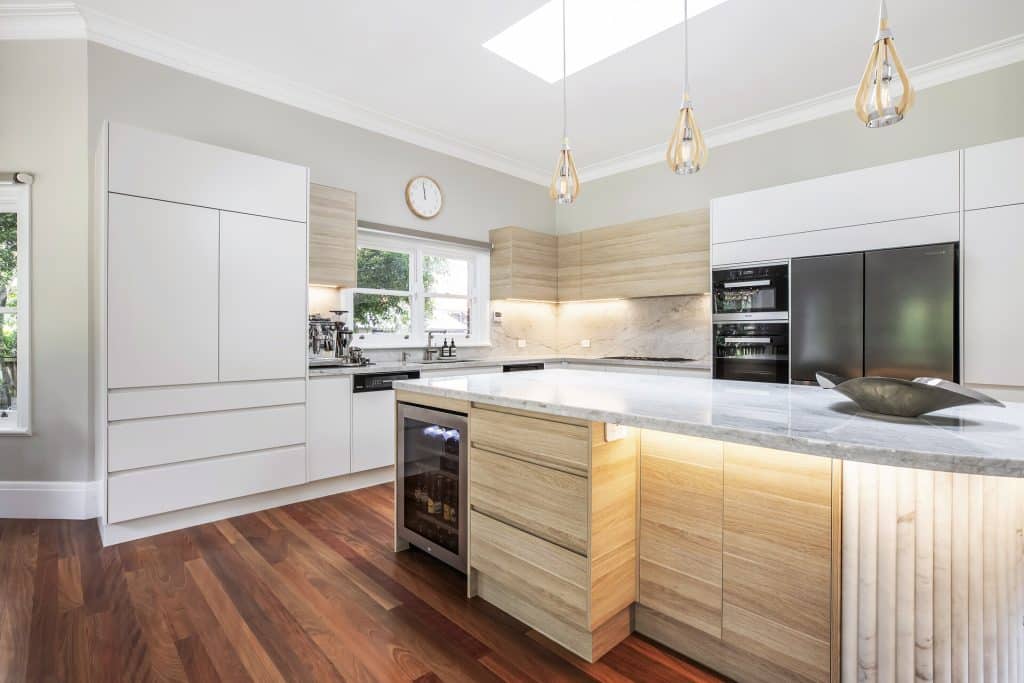Beautiful wooden flooring in kitchen renovation
