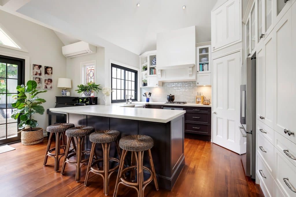 Stylish kitchen renovation with contrast