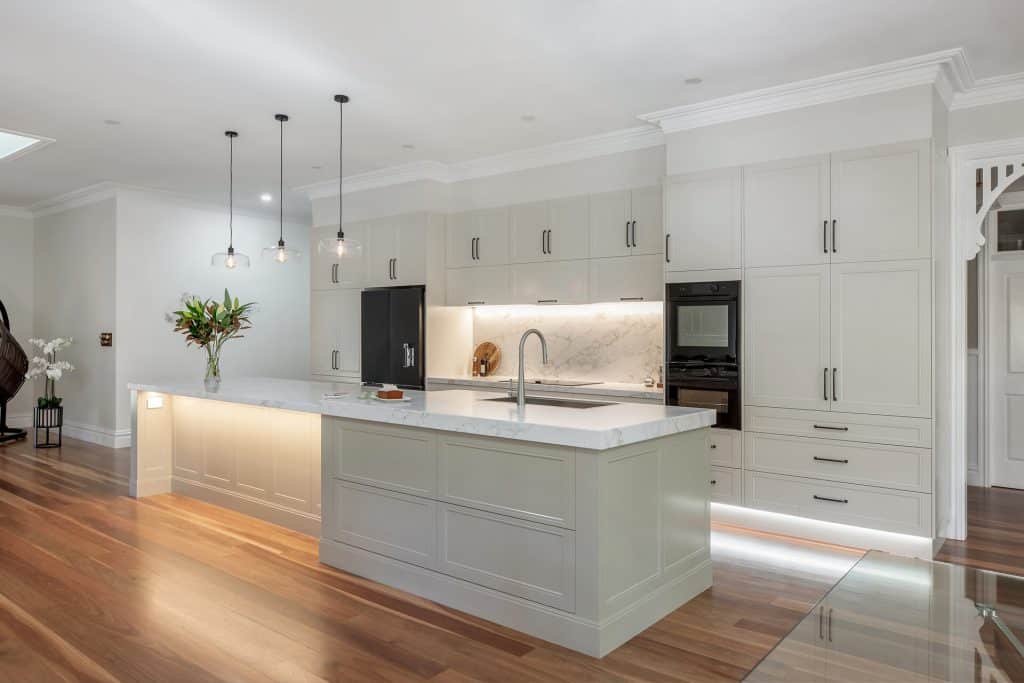 Chic kitchen renovation with subtle lighting and heaps of space